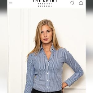 The Shirt Boyfriend Shirt in Blue Stripe size XL